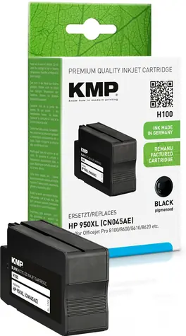 KMP H100 černá / Inkoustová náplň renovovaná / kompatibilní s HP CN045AE 950XL / HP OfficeJet Pro 8100 / 2300 stran