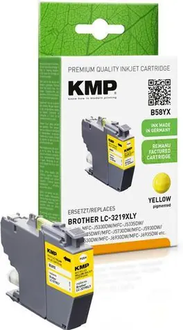 KMP B58YX / Inkoustová cartridge / kompatibilní s Brother LC3219XLY / žlutá / XL