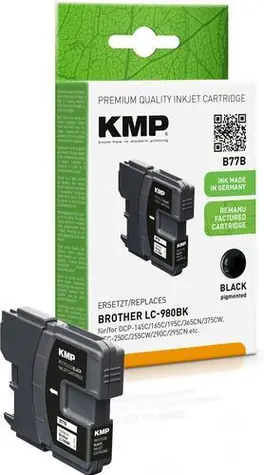 KMP B77B / Inkoustová náplň / náhrada za Brother LC980BK / černá / 300 stran
