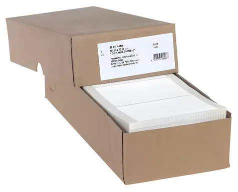 HERMA Skládané etikety 101,6x73,8 mm / Etikety / papír matný / bílá / s vodicí páskou / 2000 ks