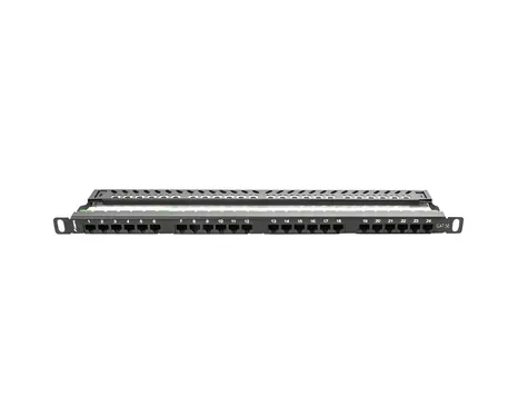 Lanberg PPU5-0024-B černý / Patch panel / 24 portů / CAT5E / 0,5U / 19