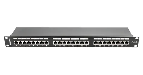 Lanberg PPS6-1024-B černý / Patch panel / 24 portů / RJ-45 / Cat6 STP / 1U / 19