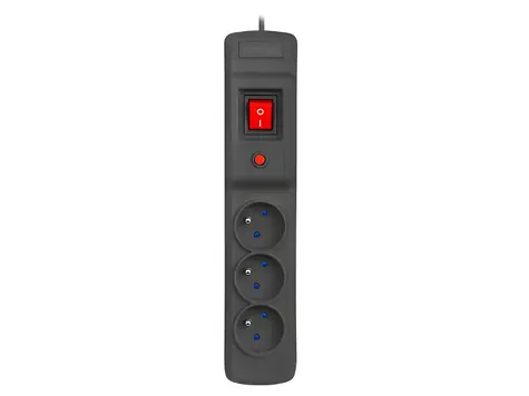 Armac Multi M3 černá / Přepěťová ochrana / 3 zásuvky / 1,5 m kabel / 2500 W