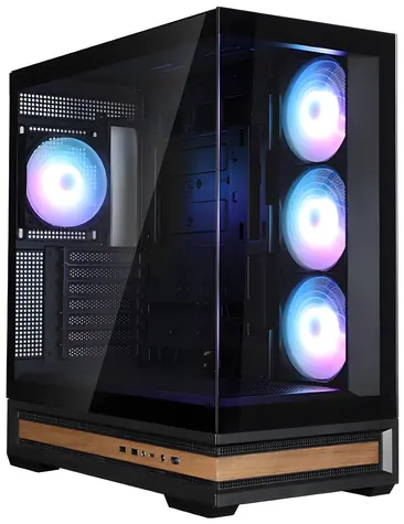 Zalman P40 Namu černá / Skříň / ATX / 4x 120mm ARGB / 2x USB 3.0 + 1x USB-C / panoramatická / dřevěné doplňky