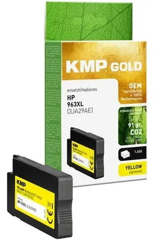 KMP GOLD 963XL (3JA29AE) žlutá / Cartridge / renovovaná, XL / pro HP OfficeJet Pro 9010-9023 / 1600 stran