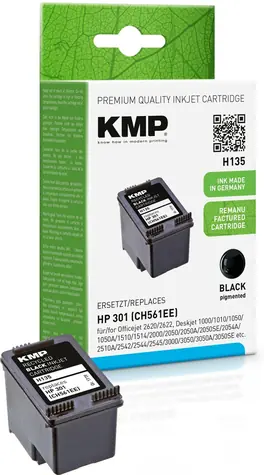 KMP H135 černá / Inkoustová cartridge / náhrada HP CH561EE č.301 / 190 stran
