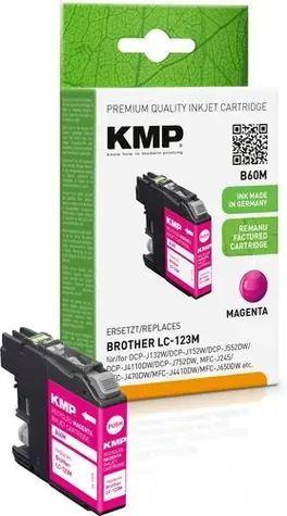 KMP Cartridge Brother LC-123M / Inkoustová náplň / Magenta / Renovovaná - kompatibilní / 600 stran