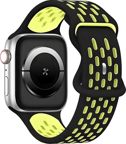 Beline New Sport Silicone černo-žlutý / Sportovní pásek pro Apple Watch / 42/44/45/49 mm