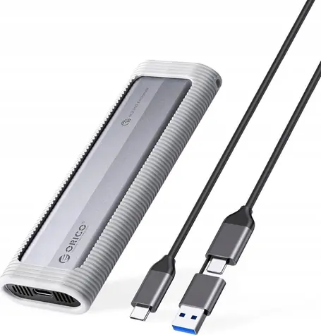 Orico externí box pro M.2 NVMe SSD šedá / 10 Gb/s / USB-C / kabel USB-C-USB-A