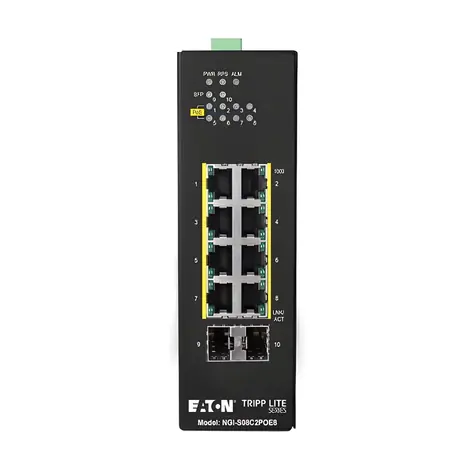 Eaton Tripp Lite NGI-S08C2POE8 / Switch / Managed PoE+ / 8x Gigabit / 240 W / DIN lišta