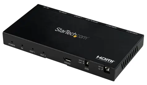 StarTech HDMI splitter 1×2 se scalerem černá / HDMI splitter / 4K 60Hz / HDMI 2.0 / zvuk 7.1