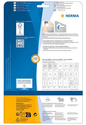Herma odnímatelné etikety 210x297 mm / Etikety / celoarchové / DIN A4 / 25 ks