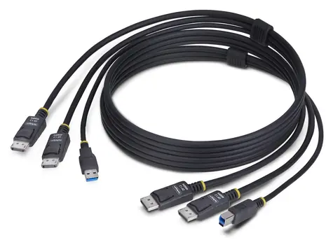StarTech Dual DisplayPort + USB KVM kabel / KVM kabel / USB typ A / DisplayPort (M) / 5 Gbps / 1,8 m