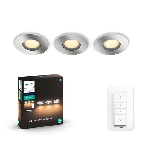 Philips Hue Adore LED 5.5W 3ks chrom / LED bodové svítidlo / GU10 / IP44 / Bluetooth, Zigbee