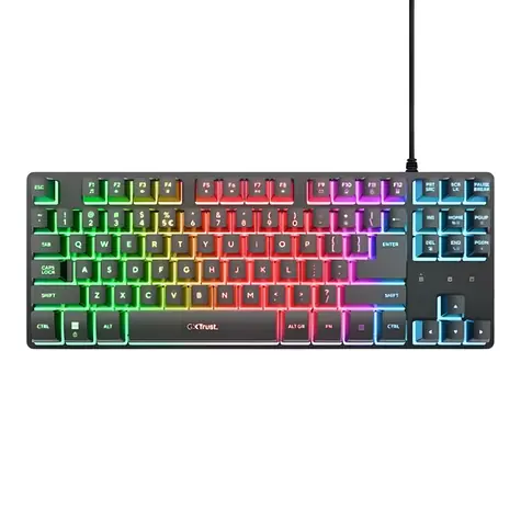 Trust GXT 833 Thado černá / Herní klávesnice / membránová / RGB podsvícení / USB / US layout