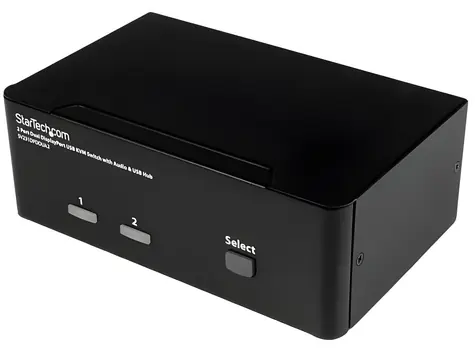 StarTech 2-portový KVM přepínač DisplayPort černá / KVM přepínač / 3840×2160 px / USB / Napájecí adaptér