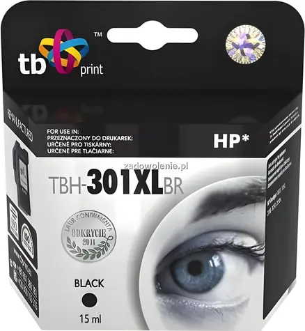 TB kompatibilní kazeta pro HP CH563EE No.301XL černá / Inkoustová kazeta / 15 ml / až 480 stran