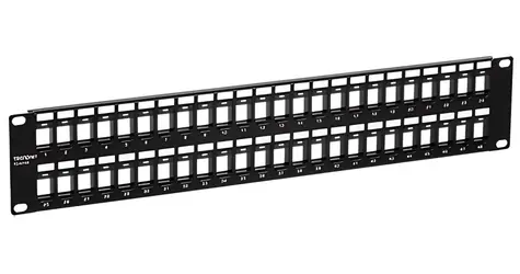 TRENDnet TC-KP48 černý / Patch panel pro keystone / 48 portů / neosazený / 2U / 19