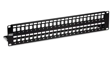TRENDnet TC-KP48S černý / Patch panel pro keystone / 48 portů / STP / neosazený / 2U / 19