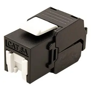 Roline Keystone konektor RJ45 CAT6A černá / Keystone konektor / UTP / 180° / Tool-free / s krytem