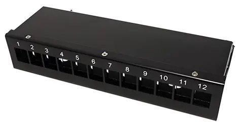 Value Patch panel pro keystone moduly černý / Patch panel / 12 portů / STP / neosazený / 19