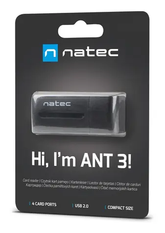 Natec MINI ANT All in One / Čtečka paměťových karet / USB 2.0 / SD/MMC/MS/microSD/M2