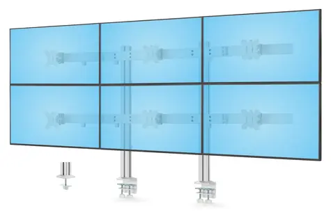 StarTech Six-Monitor Desk Mount bílá / Držák pro 6 monitorů / 17-32