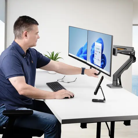 StarTech stolní držák pro 2 monitory černá / Držák pro monitory / VESA / 17-27