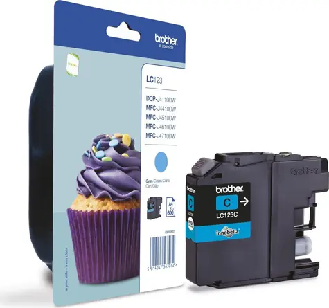Brother LC-123C azurová / Inkoustová cartridge / Originál / 600 stran / DCP-J4110DW, MFC-J4410DW