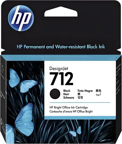 HP 712 (3ED71A) černá / Originální cartridge / DesignJet T210, T230, T250, T630, T650 / 80 ml