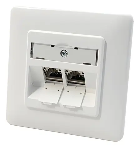 METZ CONNECT E-DAT zásuvka pod omítku bílá / Datová zásuvka / 2x RJ45 / Cat.6a / MC moduly