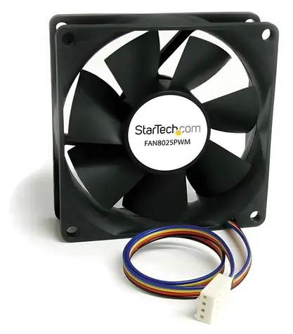 StarTech Ventilátor do PC skříně 80 mm černý / Ventilátor / 80x80x25 mm / PWM / Molex 4-pin