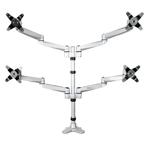 StarTech Quad Monitor Mount Premium stříbrná / Držák pro 4 monitory / 13-27