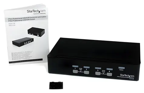 StarTech 4portový KVM přepínač VGA a USB černá / KVM přepínač / 1U rack / max. 1920x1440