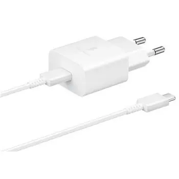 Samsung EP-T1510EWE + EP-DA705BWE Cestovní nabíječka 15W bílá / Nabíječka a kabel / USB-C / Power Delivery / 1m