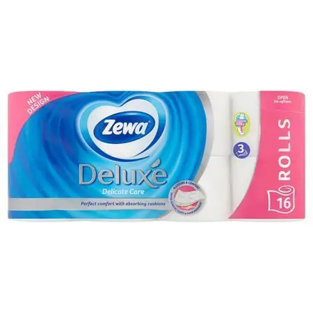 ZEWA Deluxe toaletní papír bílý / Toaletní papír / 3vrstvý / 16 rolí