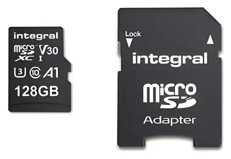 Integral microSDHC/SDXC 128 GB / Paměťová karta / UHS-I U3 V30 / čtení: 100 MB/s / zápis: 45 MB/s