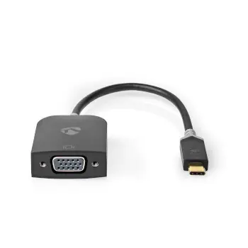 Nedis adaptér USB-C - VGA antracitová / Adaptér / USB 3.2 Gen 1 / 1920x1200 / kulatý / pozlacené / 0,20 m