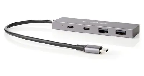 Nedis USB hub 4 porty / USB hub / 2x USB-A, 2x USB-C / USB 3.2 Gen 2 / 10 Gbps / napájení z USB