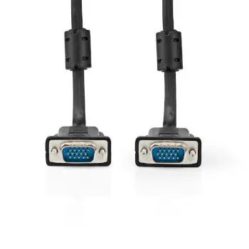 Nedis VGA kabel černý / Kabel / VGA-VGA / Poniklované konektory / 5 m / Max. 1280x768