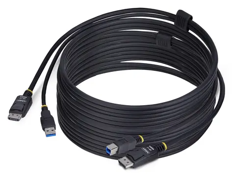 StarTech černá / KVM kabel / DisplayPort (M) + USB-A / 5 Gbps / 3 m