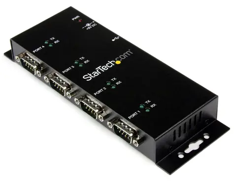 StarTech USB adaptér na 4x sériový port černá / Adaptér RS-232 / FTDI chipset / ocel