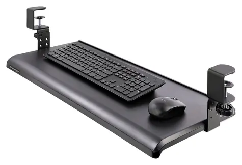 StarTech KEYBOARD-TRAY-CLAMP1 černá / Přihrádka pro klávesnici a myš / Uchycení svorkou / Výška 32 mm