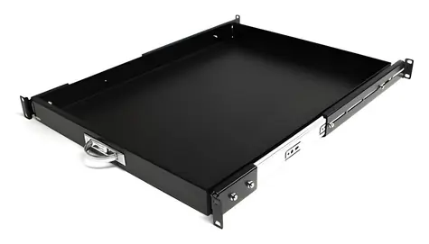StarTech Výsuvná police pro rack černá / Police do racku / 1U / hloubka 559 mm / nosnost 25 kg