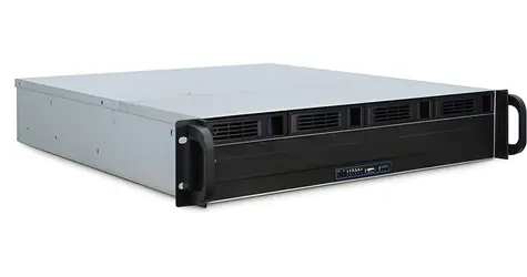 Inter-Tech IPC 2U-2404L černá / Serverová skříň / 2U / µATX / 4x hot-swap 2,5