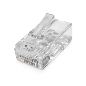 Nedis RJ45 Pass Through konektor CAT6 / Konektor RJ45 / UTP / Pozlacený / 10 ks / Transparentní