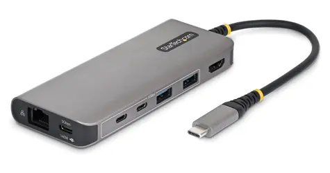 StarTech USB-C Multiport Hub 140W šedá / Rozbočovač / HDMI / Ethernet RJ-45 / 2x USB-A / 3x USB-C