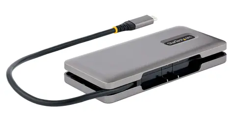 StarTech USB-C Hub 4 porty šedá / USB-C hub / 100W PD Pass-Through / 10 Gbps / 4x USB-C