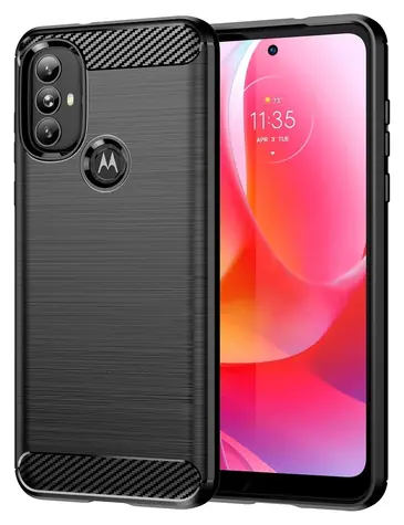 Hurtel Carbon Case pro Motorola Moto G Power 2022 černá / Ochranné pouzdro / Flexibilní / Karbonový vzhled
