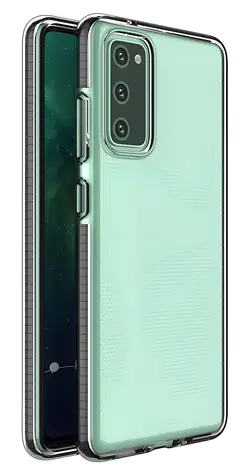 Hurtel Spring Case černý / Gelový kryt s barevným rámečkem / Samsung Galaxy A02s